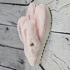 Koolaburra by UGG Furr EE Women's Pink Faux Fur Slide Slippers Size 10 NWOT